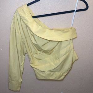 Asymmetric pleated single long sleeve top Size Small #shein #asymmetric #pleated